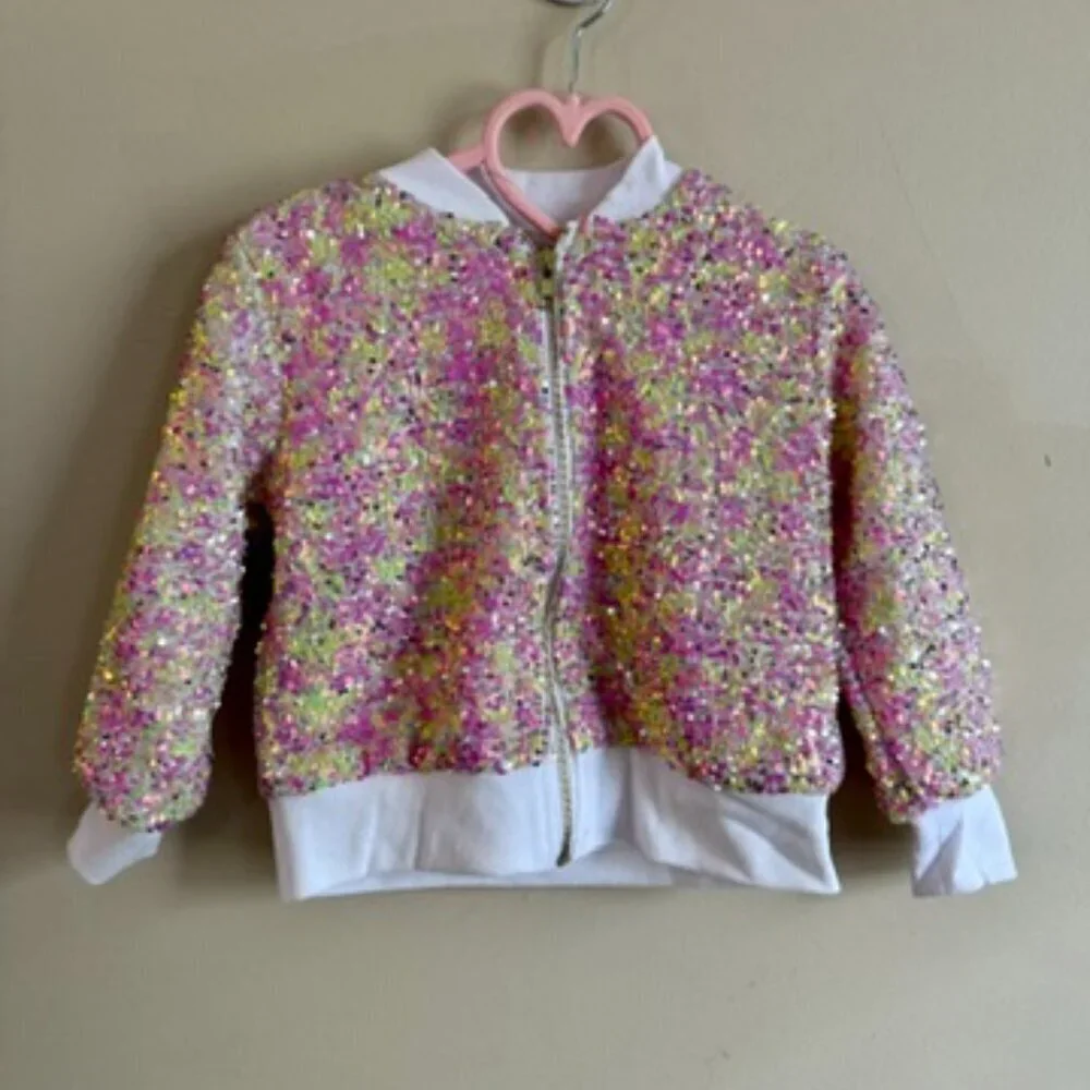Spring Pink Sequin Girls Jacket NWT
